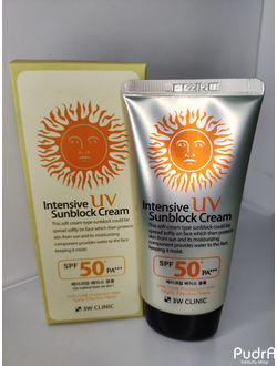 3W CLINIC Солнцезащитный крем Intensive UV Sun Block Cream SPF 50+ PA+++, 70 мл