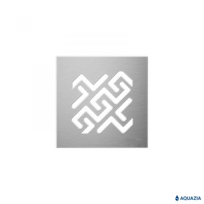 Трап водосток PLATZ Antik 100х100 Вертикальный выпуск (Матовый хром)