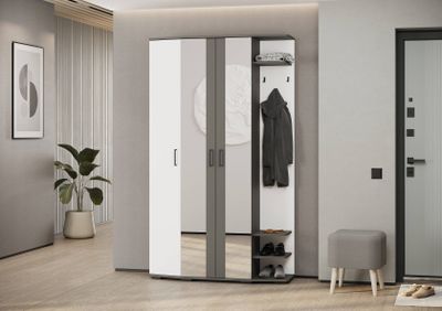 Прихожая ПАОЛА Графит/Белый