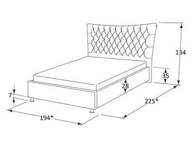 Современная дизайнерская кровать Валенсия, мягкое высокое изголовье, катерная стяжка, фанера, усиленная металлом, с подъемным механизмом и бельевым ящиком