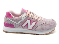 New Balance 574 Розовые с белым в точку женские (36-41) Арт. 152MA