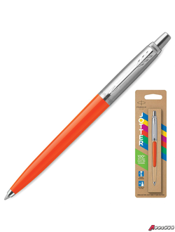 ТоварРучка шариковая PARKER «Jotter Orig Orange», корпус оранжевый, детали хром, блистер, синяя. 143860