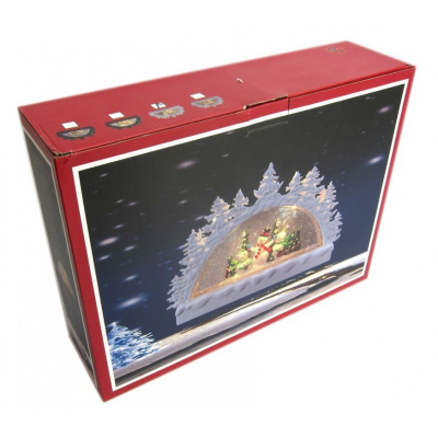 Фонарь новогодний музыкальный Горка "Снеговики", 33*23*7 см