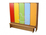 Шкаф 5-секционный со скамьей, ЛДСП 1420*280*1300