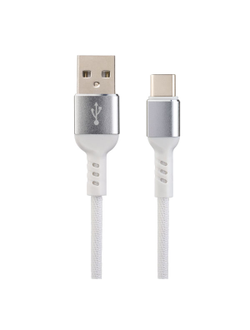 Мультимедийный кабель USB2.0 A вилка - USB C вилка, белый, длина 1 м, бокс (U4906)