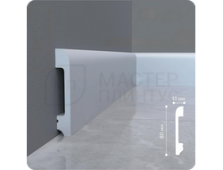 Плинтус напольный из дюрополимера солид UHD 05/80 алюминий