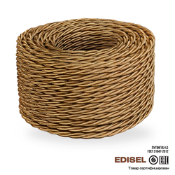 Витой ретро провод 3х2.5 медный шелк бухта