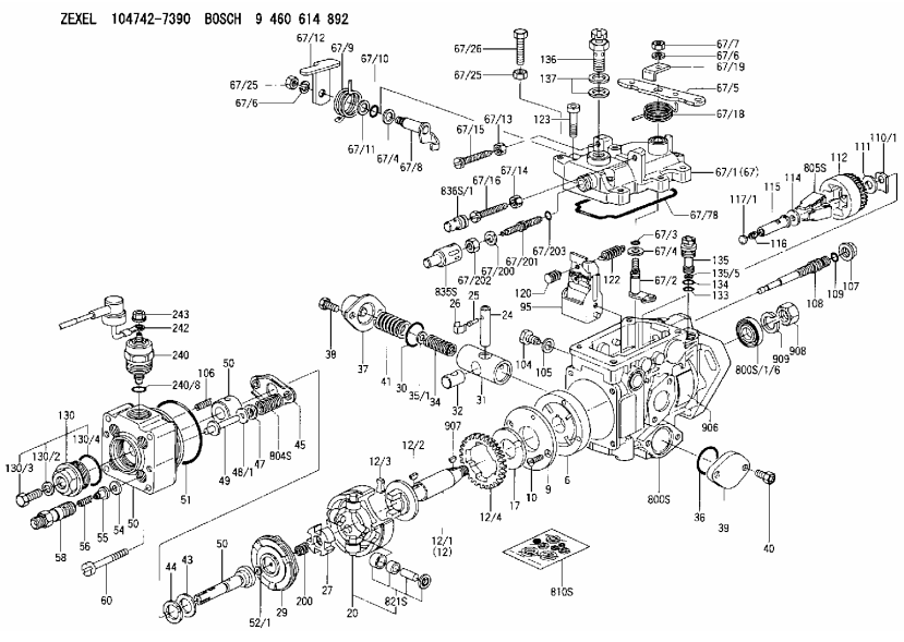 Схема насоса двигателя Komatsu 4D92