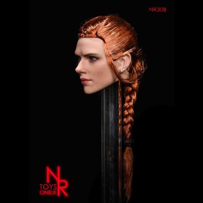 Женская голова (скульпт) - Черная Вдова, Наташа Романофф (коса) - 1/6 scale Female Agent Hair transplantation and braid head carving (NR30B) - NRTOYS