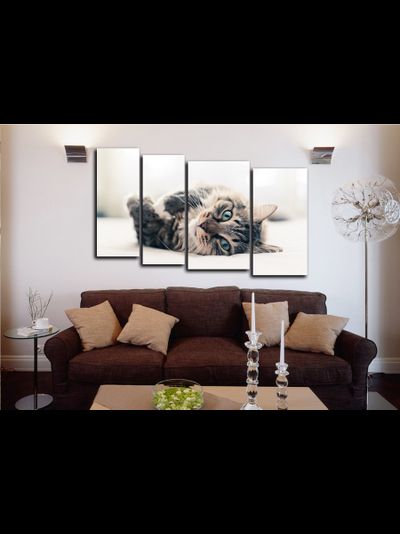 Модульная картина &quot;Нежится на диване&quot;