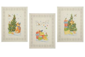 Набор полотенец из 3-х шт. "Навагоднiя прыгоды", арт. 20с189, 46*60