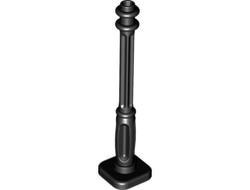 Support 2 x 2 x 7 Lamp Post, 4 Base Flutes, Black (11062 / 6022202 / 6132809)