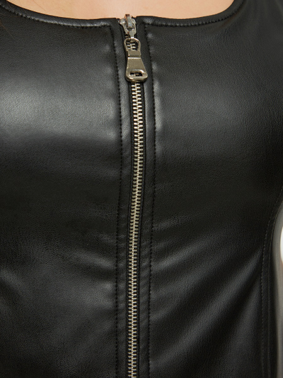 Топ из эко кожи на молнии