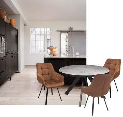 Danton черный/ керамика белый мрамор 120(+40)х90