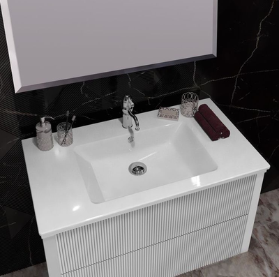 Мебель для ванной Opadiris Рубинно 90 подвесная белый глянец