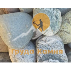 Галька круглая пестрая речная, для подпорных стен, 100-150 мм