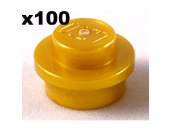 Plate, Round 1 x 1, Pearl Gold (4073 / 4523159)