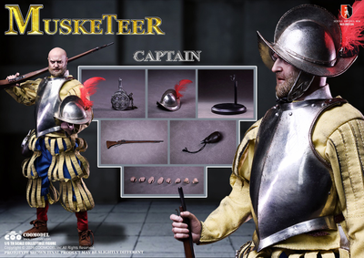 Испанский мушкетер-сержант (медно-никелевая версия) - КОЛЛЕКЦИОННАЯ ФИГУРКА 1/6 Series of Empires Spanish Conquistadors Nickel Silver Edition MUSKETEER SERGEANT (SE138) - COOMODEL
