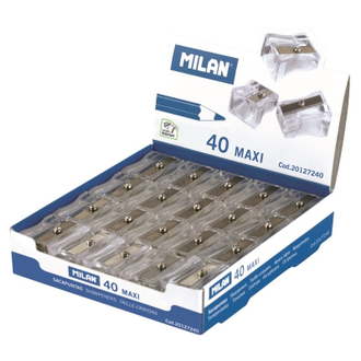 Точилка Milan MAXI, 1 отверстие, пластик, прозрачн. 2,5х1,8х1,4