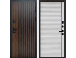 Дверь входная Кантри с белой панелью