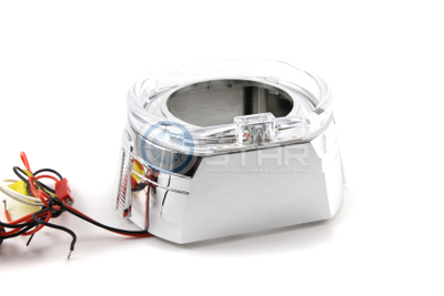 Бленда (маска) для линз 2.5 дюйма, F-Style с кольцом CREE (белый) 2 режима, 1шт