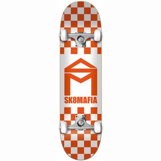 Купить скейтборд Sk8 Mafia House Logo Checker (оранжевый) в Иркутске