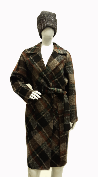 Разноцветное пальто в клетку Arti Moda 120 темное