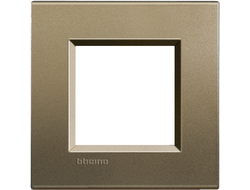 Bticino LNA4802SQ Рамка 2 модуля квадрат металл коричневый шелк
