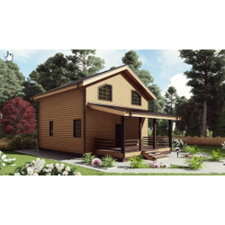 Двухэтажный каркасный дом с четырьмя спальнями 142м² (SK24)