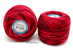 Пряжа "Gamma" Ирис 100% хлопок,10г/ 82 м ± 3 м, цвет КРАСНЫЙ-БОРДОВЫЙ (P-05)