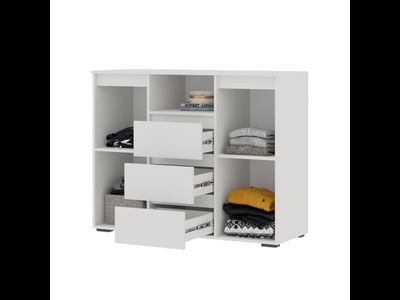 Хелен КМ 01 Комод 3 ящика и 2 створки 1200х960х465 белый