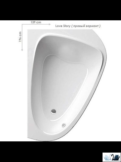 Ванна Ravak Love story II 196 x 139 см, акриловая, правая, угловая