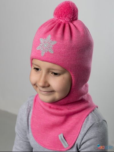 Шапка-шлем 23101-04 с утеплит., хб подклад, ярко-розовый 48-50