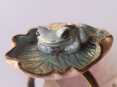 Волшебное кольцо с лягушкой "Принцесса Сентябрьской Измороси"