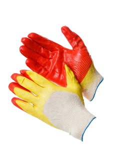 Перчатки ХБ двойной облив САДОВОД (прорезиненные)