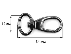 Карабин 34х12 мм цвет черный никель