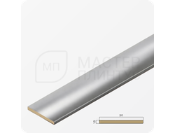 Латунная декоративная полоса 20 мм. Хромированная