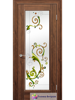 Витражная пленка, витражная пленка самоклеющаяся под заказ,пленочный витраж с цветочным рисунком