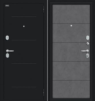 Металлическая дверь Граффити-1 Букле черное/Slate Art