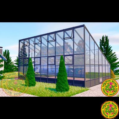 Односкатная зимняя теплица ДЖЕЙМС размером 10000 Х 8000 мм