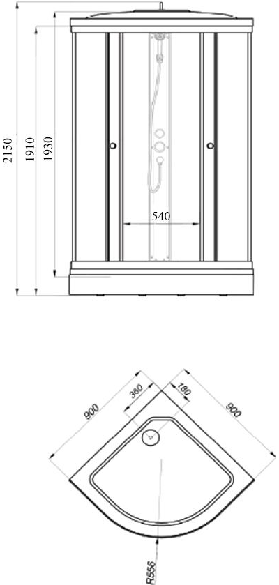 Душевая кабина Тритон Лайт А 90х90