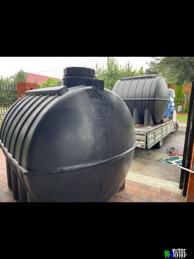 Емкость 5000 литров горизонтальная  черная