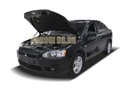 Амортизаторы капота, 2 шт. АвтоУпор для Mitsubishi Lancer X / X рестайлинг 2007-2010 / 2011-2015