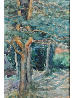 "Пейзаж" бумага акварель Косогоров В.Н. 1974 год