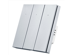 Умный Wi-Fi выключатель ROXIMO трехклавишный, платиновый  SWBTN01-3P