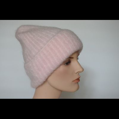 Розовая шапка женская с отворотом Vizio Италия 6946 CRYO