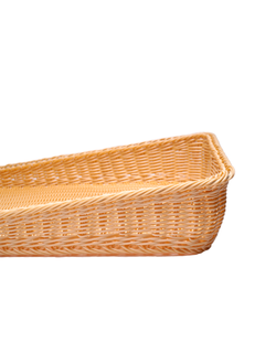 Корзина для хлеба прямоуг. 45*30 см. h=4/10 см. с приподнятым краем бежевая полиротанг