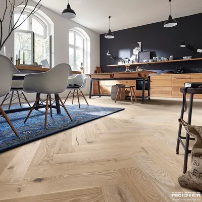 Паркетная доска Meister Дуб Витал Беленый 8804 PS500R