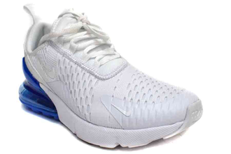 Nike Air Max 270 белые с синей пяткой