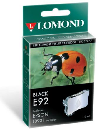 Картридж для принтера Epson, Lomonnd E92 Black, Черный, 12мл, Пигментные чернила